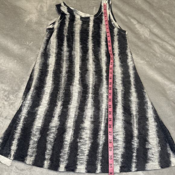 Vocal USA Shirt Large Y2K Embellished Knit Tank Top White Black Gray Side Splits - Picture 7 of 9